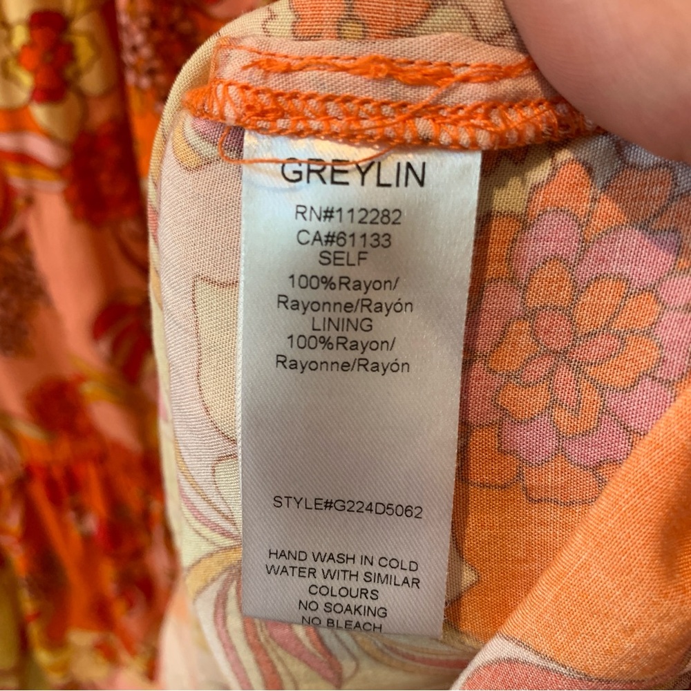 GREYLIN Multi-colored Floral Flowy Mini Dress with Pockets Medium - Picture 13 of 14